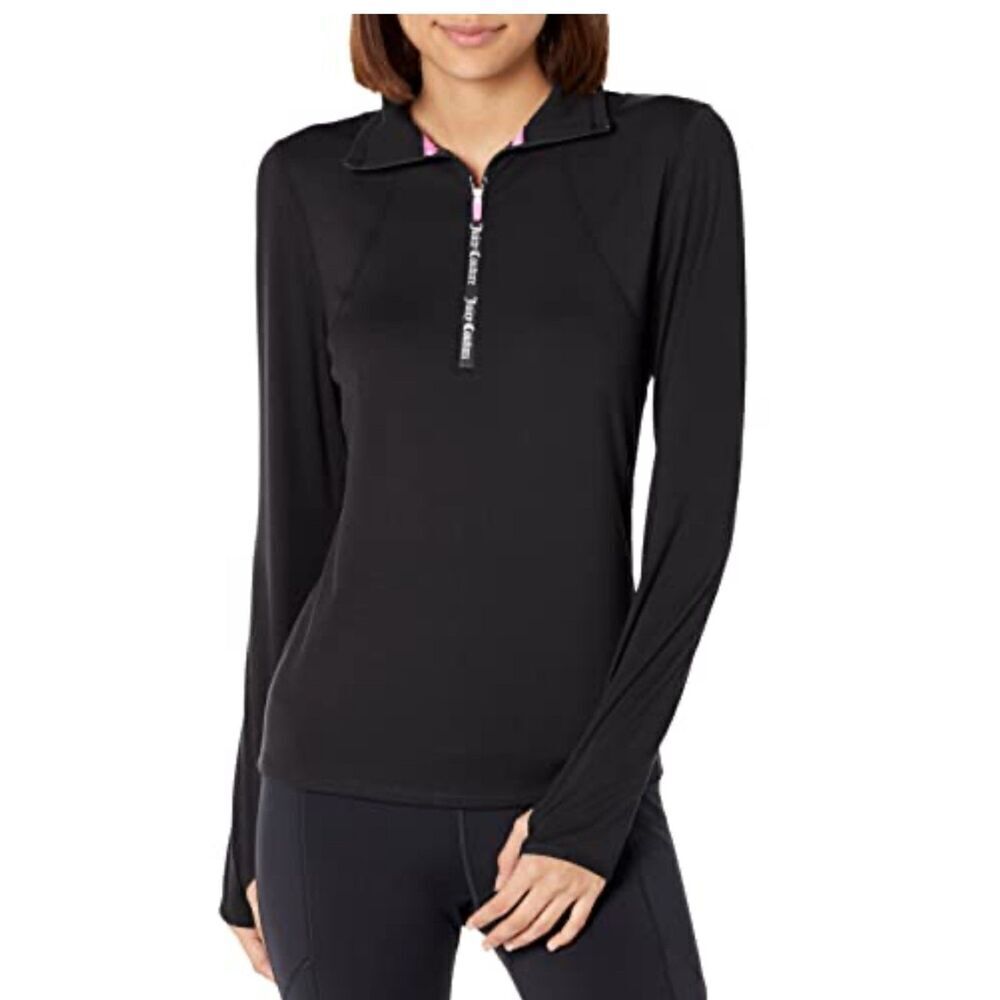 Juicy Couture Sport Women's Size XS Black 1/2 Zip Pullover Athletic NEW Jacket